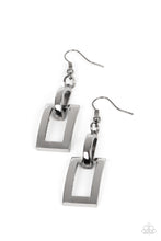 Load image into Gallery viewer, Blazing Buckles - Black Gunmetal Earrings Paparazzi Accessories