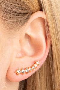 Ear Crawler,gold,rhinestones,PRISMATIC and Proper - Gold Rhinestone Ear Crawler Earrings