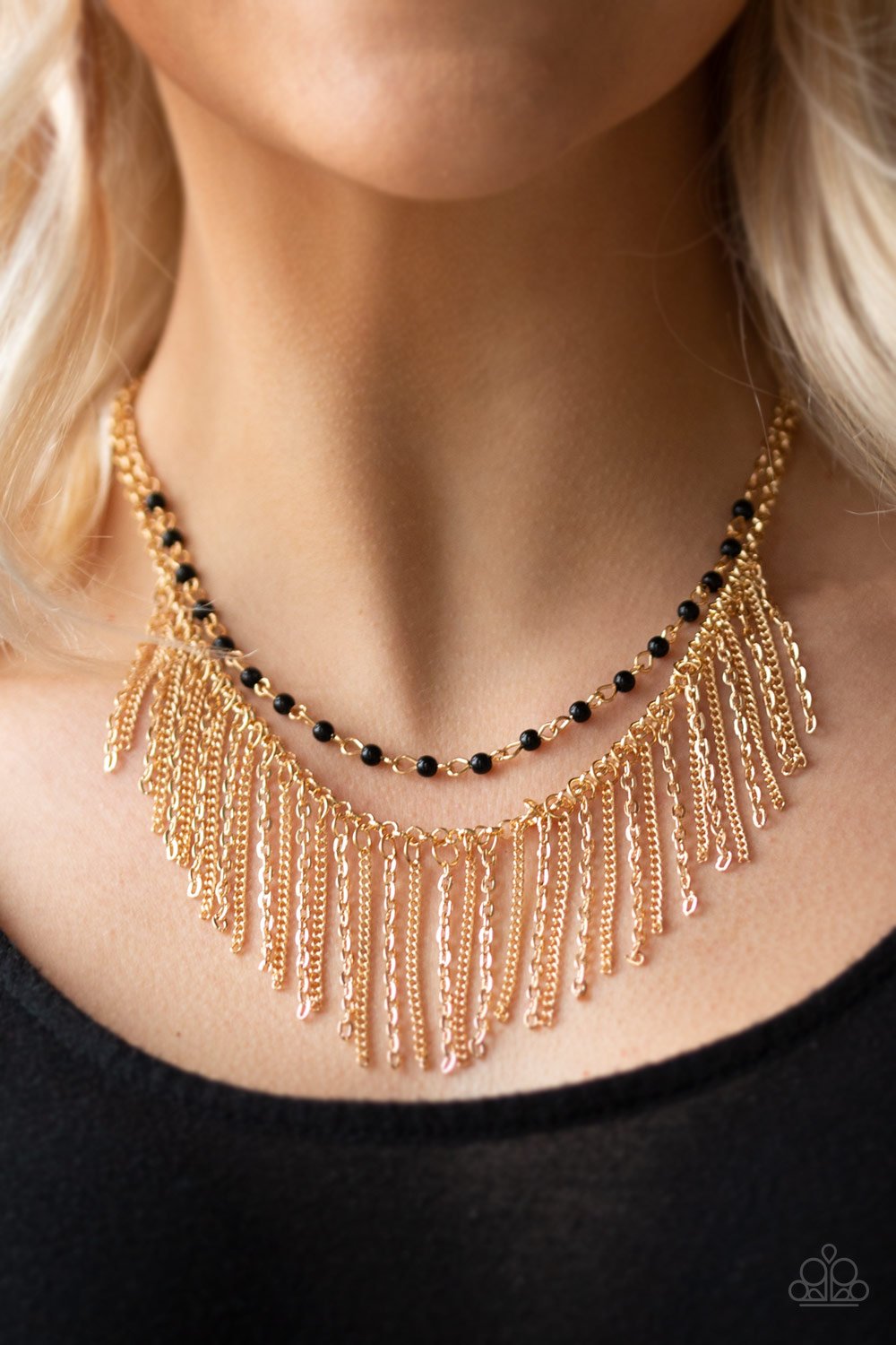 Fierce In Fringe Gold Necklace Paparazzi Accessories