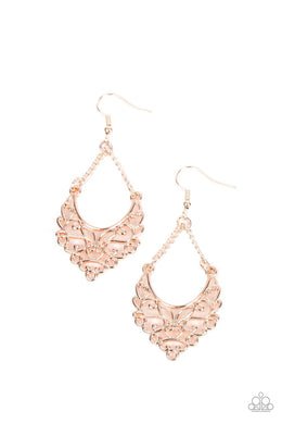 Sentimental Setting - Rose Gold Earrings Paparazzi Accessories