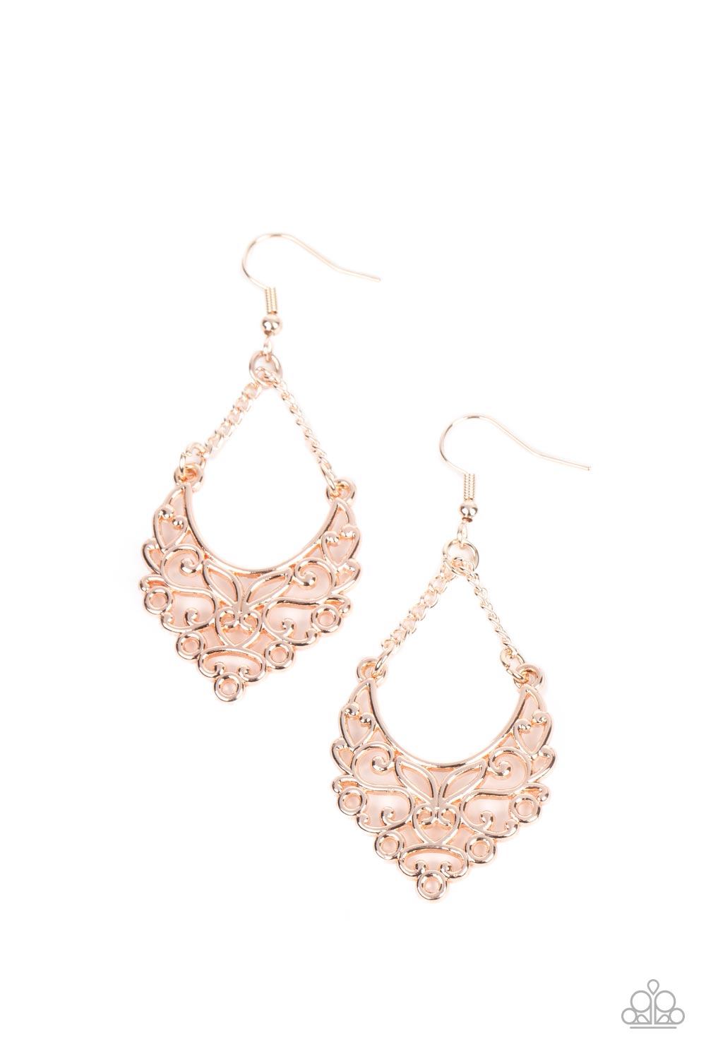 Sentimental Setting - Rose Gold Earrings Paparazzi Accessories
