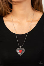 Load image into Gallery viewer, Wholeheartedly Whimsical - Red Stone Heart Necklace Paparazzi Accessories