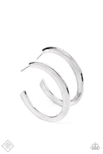 Load image into Gallery viewer, Learning Curves Silver Hoop Earrings Paparazzi Accessories