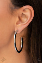 Load image into Gallery viewer, Learning Curves Silver Hoop Earrings Paparazzi Accessories