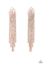 Load image into Gallery viewer, Overnight Sensation - Copper Rhinestone Post Earrings Paparazzi Accessories