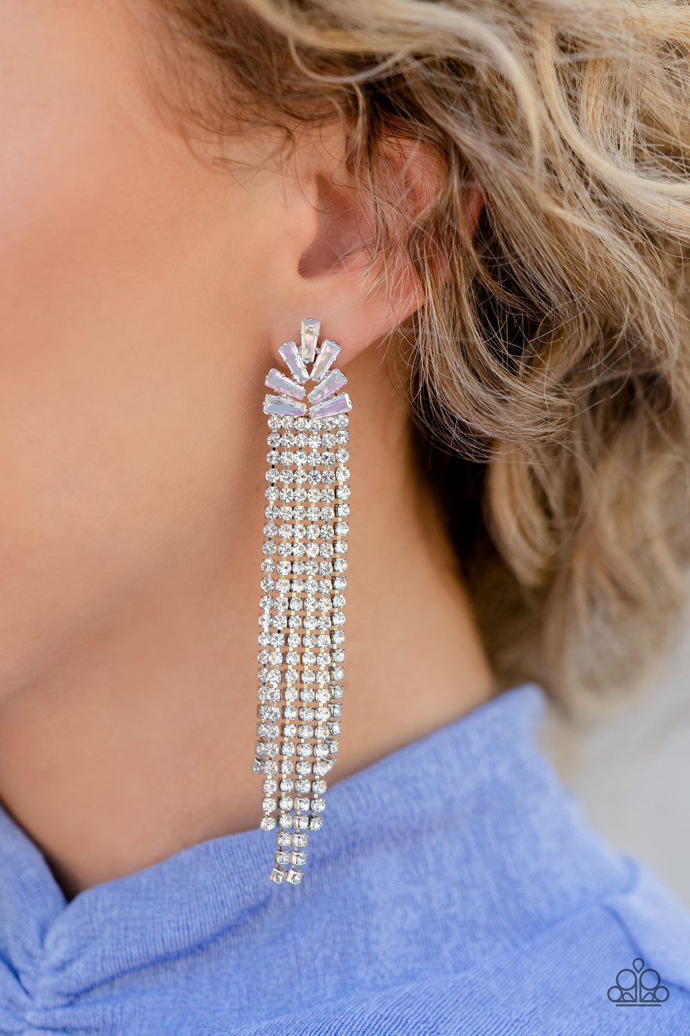 Overnight Sensation - Multi Rhinestone Post Earrings Paparazzi Accessories