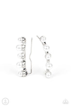Load image into Gallery viewer, Drop-Top Attitude - White Pearl Ear Crawler Earrings Paparazzi Accessories