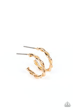 Load image into Gallery viewer, Irresistibly Intertwined - Gold Hoop Earrings Paparazzi Accessories