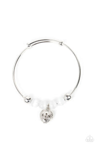 Bangles,cat's eye,hearts,white,Vintage Vows - White Cat's Eye Bangle Bracelet