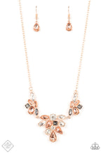Load image into Gallery viewer, Completely Captivated Rose Gold Rhinestone Necklace Paparazzi Acessories