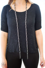 Load image into Gallery viewer, Scarfed For Attention  Gunmetal Necklace Paparazzi Accessories