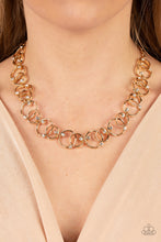 Load image into Gallery viewer, Center of My Universe - Gold Rhinestone Necklace Paparazzi Accessories