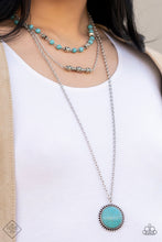 Load image into Gallery viewer, Sahara Symphony Blue Turquoise Stone Necklace Paparazzi Accessories