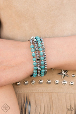 Road Trip Remix Blue Turquoise Coil Bracelet Paparazzi Accessories