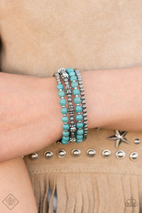 coil,fashion fix,turquoise,Road Trip Remix Blue Turquoise Coil Bracelet
