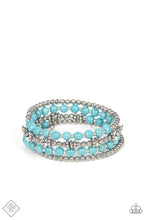 Load image into Gallery viewer, Road Trip Remix Blue Turquoise Coil Bracelet Paparazzi Accessories