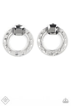 Load image into Gallery viewer, Smoldering Scintillation Silver Rhinestone Earrings Paparazzi Accessories