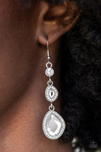 Load image into Gallery viewer, Dripping Self-Confidence White Rhinestone Earrings Paparazzi Accessories
