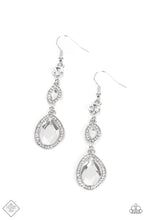 Load image into Gallery viewer, Dripping Self-Confidence White Rhinestone Earrings Paparazzi Accessories