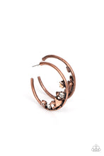 Load image into Gallery viewer, Attractive Allure - Copper Rhinestone Hoop Earrings Paparazzi Accessories