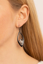 Load image into Gallery viewer, Beautifully Bejeweled - Black Gunmetal Rhinestone Earrings Paparazzi Accessories
