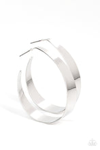 Load image into Gallery viewer, Flat Out Fashionable - Silver Hoop Earrings Paparazzi Accessories