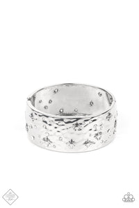 fashion fix,hinge,rhinestones,white,Across the Constellations White Hinge Bracelet
