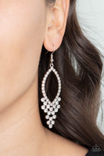 Load image into Gallery viewer, GLOWING off the Deep End - White Rhinestone Earrings Paparazzi Accessories