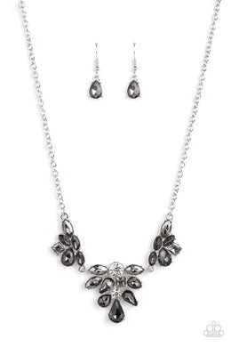 Completely Captivated - Silver Rhinestone Necklace Paparazzi Accessories