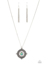 Load image into Gallery viewer, Compass Composure - Green Oil Spill Rhinestone Necklace Paparazzi Accessories