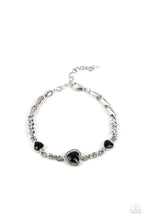 Load image into Gallery viewer, Amor Actually - Black Rhinestone Heart Paparazzi Accessories