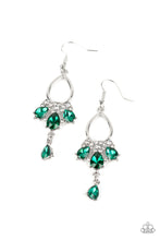 Load image into Gallery viewer, Coming in Clutch - Green Rhinestone Earrings Paparazzi Accessories