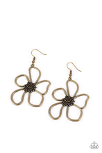 Load image into Gallery viewer, Wildflower Walkway - Brass Flower Earrings Paparazzi Accessories