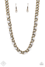 Load image into Gallery viewer, Major Moxie Brass Rhinestone Necklace Paparazzi Accessories