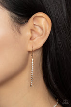 Load image into Gallery viewer, Infinitely Icy - Gold Rhinestone Necklace Paparazzi Accessories