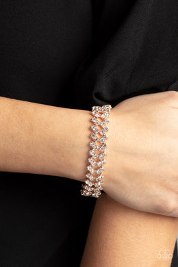 Seize the Sizzle - Rose Gold Rhinestone Bracelet Paparazzi Accessories