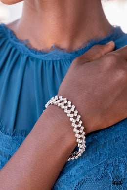 Seize the Sizzle White Rhinestone Bracelet Paparazzi Accessories