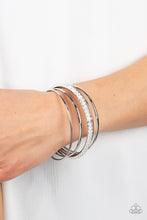 Load image into Gallery viewer, Prismatic Pizazz - White Bangle Bracelets Paparazzi Accessories