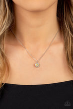Load image into Gallery viewer, A Little Lovestruck - Yellow Rhinestone Heart Necklace Paparazzi Accessories