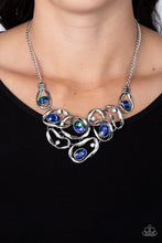 Load image into Gallery viewer, Warp Speed Blue Rhinestone Necklace Paparazzi Accessories