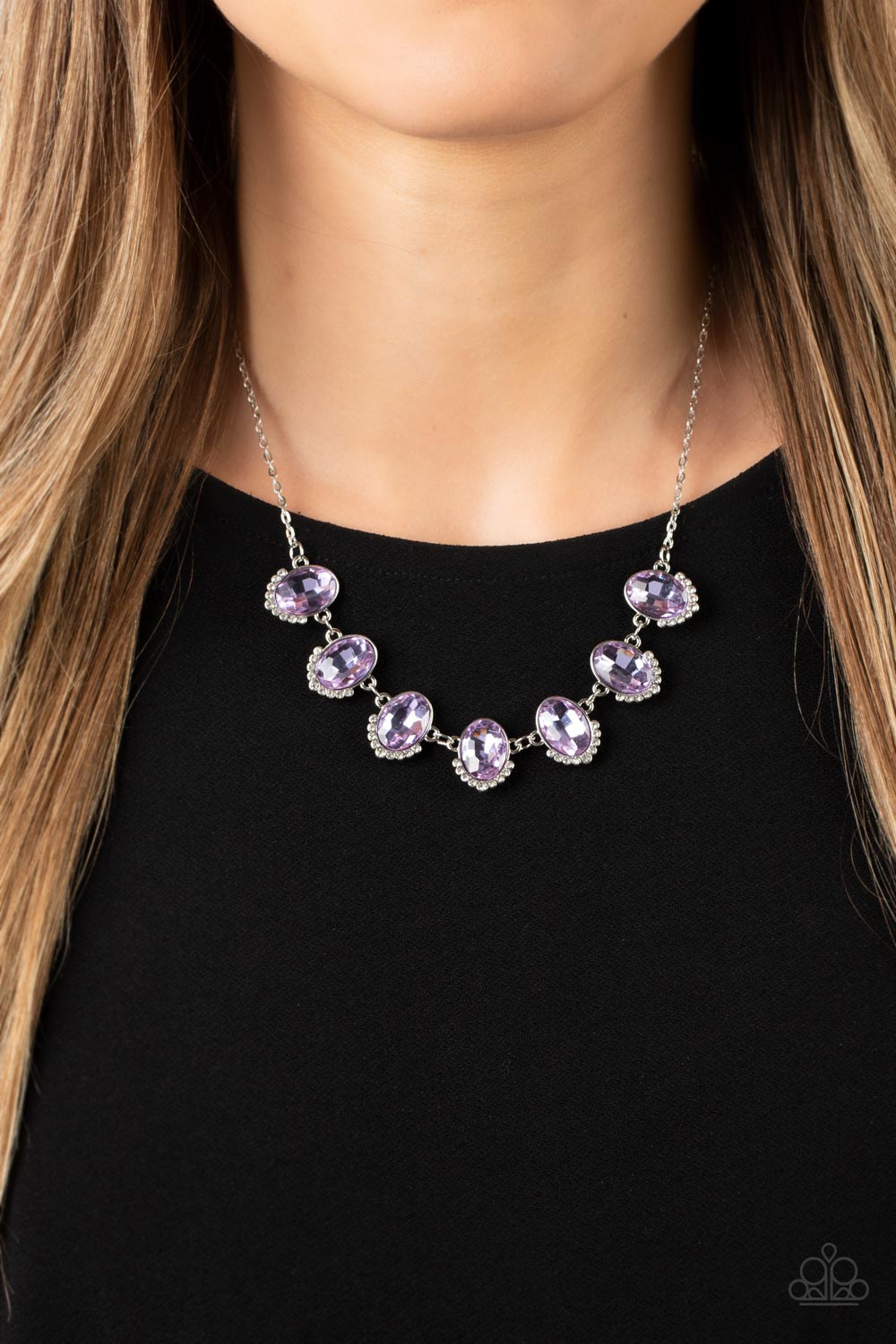 Unleash Your Sparkle - Purple Rhinestone Necklace Paparazzi Accessories
