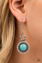 Load image into Gallery viewer, Mojave Mogul Blue Crackle Stone Earrings Paparazzi Accessories