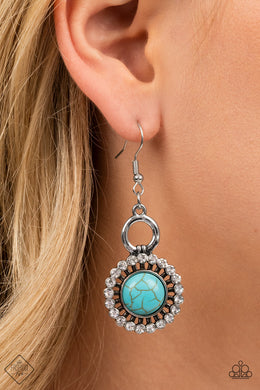 Mojave Mogul Blue Crackle Stone Earrings Paparazzi Accessories
