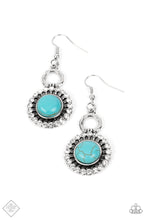 Load image into Gallery viewer, Mojave Mogul Blue Crackle Stone Earrings Paparazzi Accessories