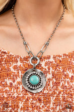 Load image into Gallery viewer, Badlands Treasure Hunt Blue Crackle Stone Necklace Paparazzi Accessories