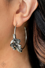 Load image into Gallery viewer, Artic Attitude Silver Rhinestone Hoop Earrings Paparazzi Accessories