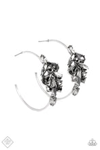 Load image into Gallery viewer, Artic Attitude Silver Rhinestone Hoop Earrings Paparazzi Accessories