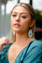 Load image into Gallery viewer, Turn Up The Luxe White Rhinestone Earrings Paparazzi Accessories