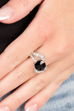 Load image into Gallery viewer, Blockbuster Boom - Black Rhinestone Ring Paparazzi Accessories