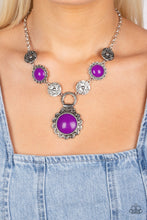 Load image into Gallery viewer, Poppy Persuasion - Purple Floral Necklace Paparazzi Accessories